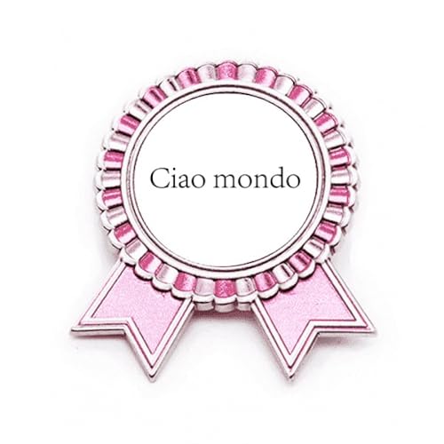 Broche italienne rose en métal Art déco cadeau idéal taille M pour femme chic
