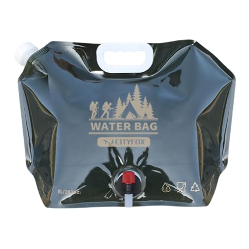 Contenedor de Agua con Grifo - Contenedor de Agua Plegable de 8 l, Soporte de Almacenamiento Plegable con Grifo | portátil DEE contenedores Camping deportador de Aqua para Acampar Senderismo