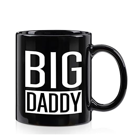 Father's Day Gifts, Big Daddy Coffee Mug, Funny Mugs for Men, Birthday Mug for Dad, Birthday Gifts for Dad, Dad Gifts from Daughter Son on Father's Day Christmas, 11 Oz Black, 1 Count (Pack of 1)
