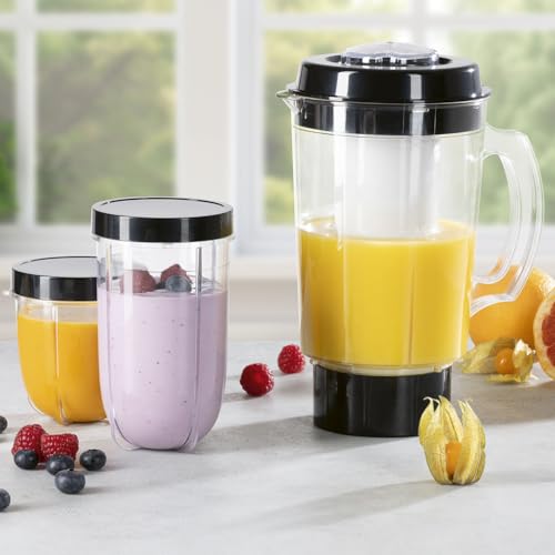 GOURMETmaxx Mr. Magic Mixer | Smoothie Maker met XXL accessoirepakket | Standmixer 18-delig | Blender met lekvrije vershouddeksels | Food Processor voor shakes, smoothies etc. - Afbeelding 4