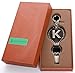 Leather Keychain For Men, Single Letter Alphabet with Easy Clasp - K - Rich Brown - One Size
