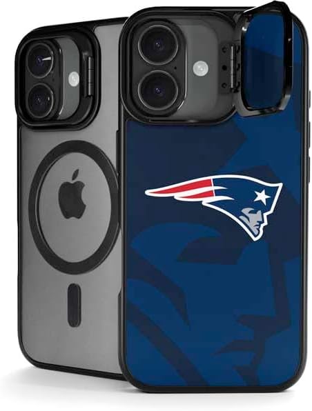 Skinit Kickstand Phone Case Compatible with iPhone 17 - Officially Licensed NFL New England Patriots Double Vision Design