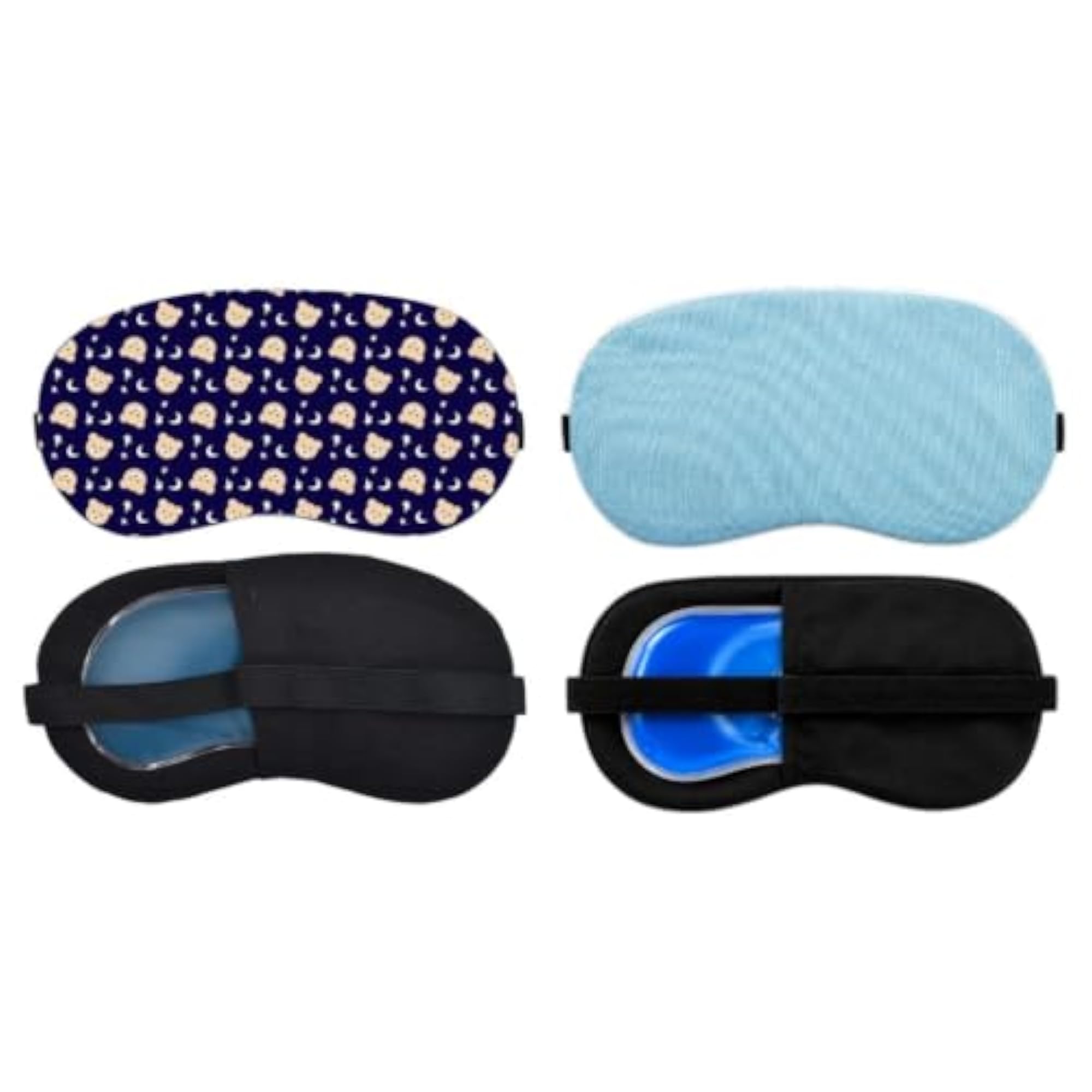 Sleeping Eye Mask Combo Pack of 2, Light Blue Plain