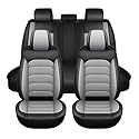 Dxyezmes Komplettes Autositzbezug Set für Honda S2000 1999-2009,Sitzschoner aus PU-Leder, Vorne Hinten, Wasserfest, Abriebfest, atmungsaktiv und pflegeleicht,Grau