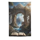 DGHEJKWU The Enchanting Fantasy Kingdom Flag Funny Tapestry 60'x90' Indoor Outdoor Wall Quilt Art Whimsical Tapestry for Bedroom Teens Room Decoration Living Room Bedroom