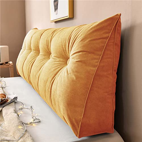 Yanman - Almohadas grandes de cuña para cabecero de cama, almohada triangular de lectura, cojín de apoyo lumbar, respaldo de cintura, cojín de posicionamiento suave para sofá cama, 135 x 50 x 20 cm
