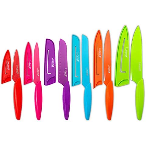 Lutema Professional 12-Piece Knife with Sheaths Set Ergonomically Designed Handle (MULTICOLOR) Cover