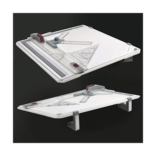 Queiting Multi-Function A3 Drawing Board Set Metric Multifunctional Square Drafting Table with Parallel Motion and Adjustable Angle 20" * 14.4" - Image 6