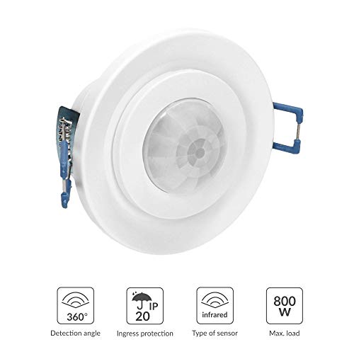 orno cr 243 detecteur de mouvement 360° ip20 800 w pour plafonds suspendus