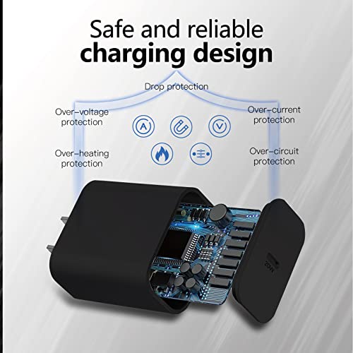 [Apple Mfi Certified] Iphone Charger Apple Block Usb C Fast Wall Plug With 6Ft Usb C To Lightning Cable For Iphone13/14/14 Plus/12/Pro/Pro Max/11/Air Pods Pro/Ipad Air 3/Min4 (Balck, 1Pack) #TOP4