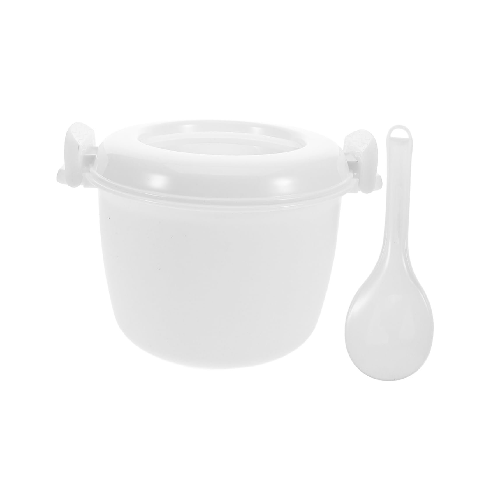 Healifty Microwave Rice Cooker and Steamer Dual Handle Microwave Safe for Rice Soup and Noodles Lunch Container for