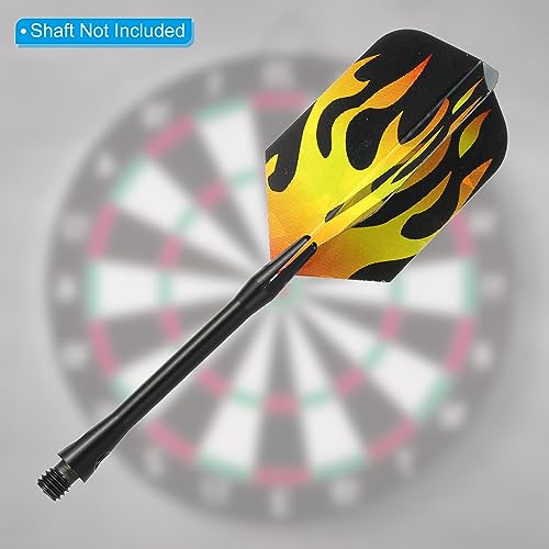 PATIKIL Slim Dart Flights, 6 Pack PET Unique Design Dart Accessories for Steel Tip Dart and Soft Tip Darts Black Yellow - Image 4