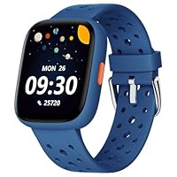 BIGGERFIVE Smartwatch Kinder, 1,8\ Fitness Uhr Schrittzähler, 24/7 Puls, Schlafmonitor, Vibrationsalarm, IP68 Wasserdicht, Puzzlespiele mit/ohne App, für Mädchen Jungen Teens 5–16, Blau