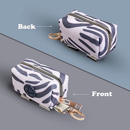 Image of Love Dream Dog Poop Bag Holder Leash Attachment, Pet Waste Bag Dispenser, Fits Any Dog Leash for Waiking Running and Hiking (Blue+Grey Stripe)