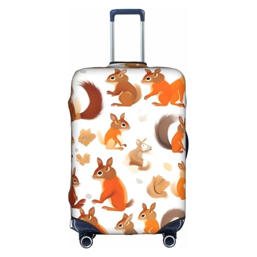 Cute Squirrels Print Luggage Cover For Suitcases, Travel Case Protector, Simple & Convenient Installation