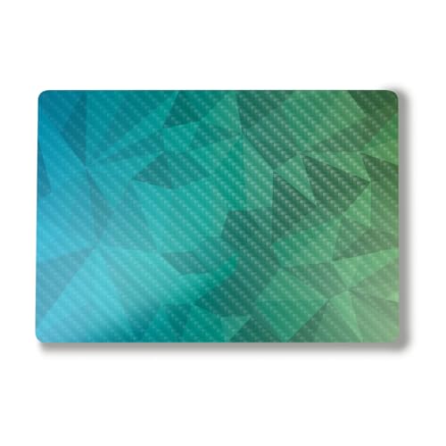 Carbon Fiber Laptop Skin Compatible with Surface Laptop 7 15" (2024) - Blue Green Polygon - Premium 3M Vinyl Protective Wrap Decal Cover - Easy to Apply | Crafted in The USA by MightySkins