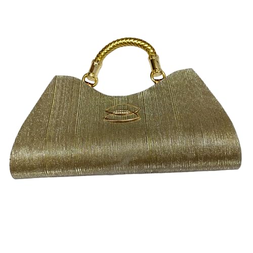 EXSCENT Premium Handbag/Clutch for Women with Designer Handle (Golden, Golden Green and Golden Pink Colors)