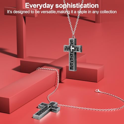 AICase For Squids Necklace Game,Thanos Necklace,Squid Thanos Game Cross Pendant Cross-Shaped Necklaces with Secret Compartment,Vintage 3D Printed Charm for Women Men_12