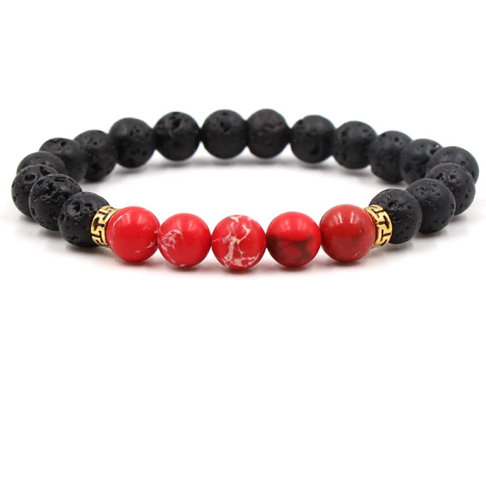 Braccialetto 7 Chakra In Pietra Ossidiana Naturale - Elastico, Donna, Yoga, Reiki, Regalo Per Mamma
