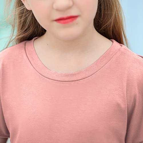 Image of GORLYA Girls Slit Sleeve Tie Knot Cuff Knit Tunic Top 4-14Y | Seamless knit, cold shoulder slit sleeves with tie-knot cuffs, solid & stripe options, ideal for school and casual outings.