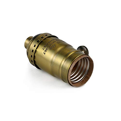 Comyan Antique Full Range Dimmer Socket Incandescent Lamp Holder Vintage Edison Pendant Light Socket E26 150 Watt 120 Volt (Brass-1Pack)… thumb #1