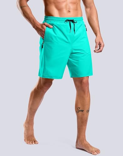 Image of G Gradual Mens Swim Trunks with Compression Liner 7 inch /9'' Quick Dry Board Shorts Swimsuit Bathing Suit for Men Zipper Pockets