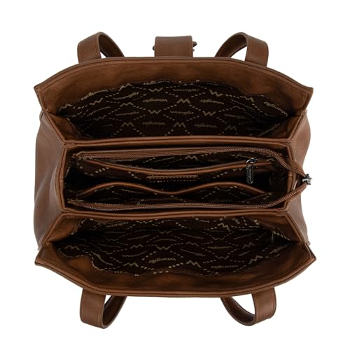 Wrangler Purse for Women Meduim Tote Bag Shoulder Purses and Handbags | 3 Compartments Western Top Handle Faux Leather Vintage Cowgirl Purse Women Pocketbooks Satchel Ladies Gifts Bags - Image 6