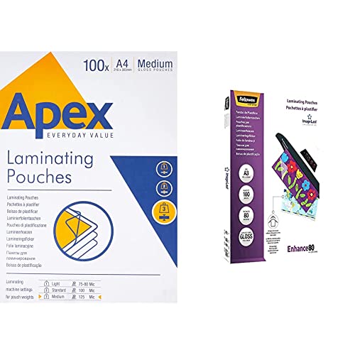 Pochettes de plastification Fellowes pour protéger les menus A3 et affiches A4