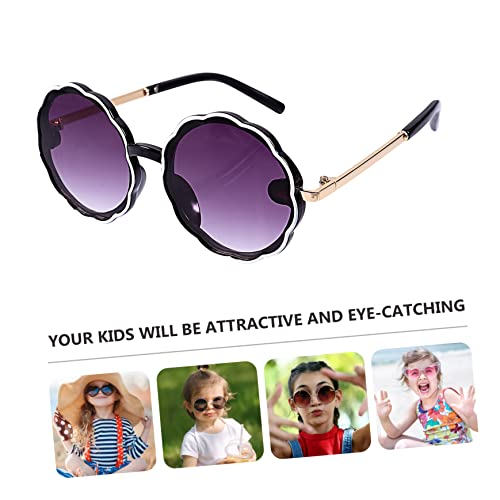 SAFIGLE 1pair Round Frame Boys and Girls Sunglasses Eye Shades for Boys and Girls for Spring and Outdoor Activities Comfortable Nose Design3