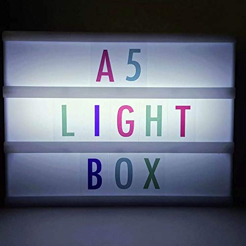 Letreiro Quadro Led Light Box Cinema A4 Colorido 96 Letras