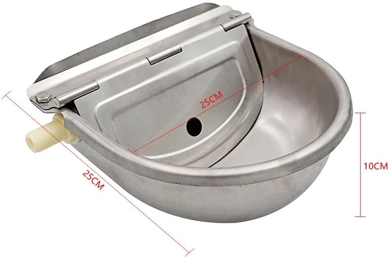 304 Stainless Steel with Drain Hole Drink Automatic Float Farming Trough Horse Cow Water Bowl Supplies Sheep Dog Pet Goat Cattle (A/with Hole)