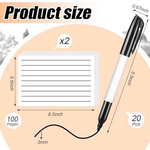Feifeiya 2 Pack Low Vision Paper Notebook 5.5 x 8.5 Bold Thick Line Writing Paper Pad 200 Pages Wide