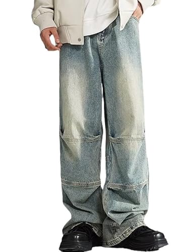Mens Baggy Jeans Y2k Hip Hop Cargo Skater Jeans Loose Fit Wide Leg Denim Pants Trousers Streetwear4