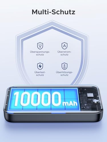 UGREEN Zapix Wireless Powerbank 10000mAh Magnetische Power Bank mit USB-C 20W, kabellose Externe powerbank MagSafe kompatibel mit iPhone 17 Pro Max/17 Pro/16/15 Pro Max/Pro/14/13/12(Schwarz) 5