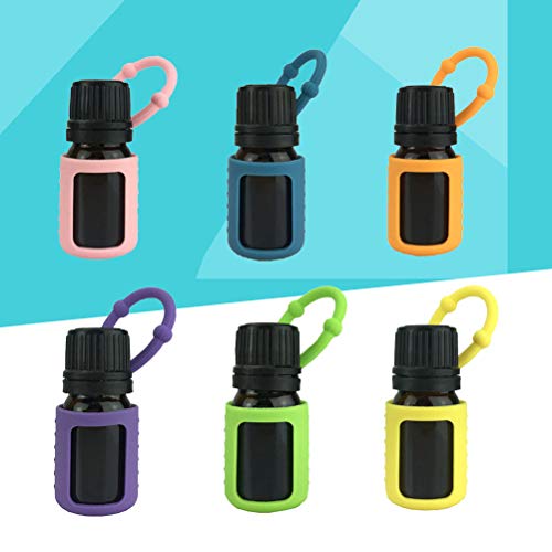 Lurrose 6pcs Luva de Silicone para Frasco de Óleo Essencial Estojo de Proteção de Silicone para Aces