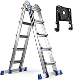 HBTower A Frame 5 Step Extension Ladder 19 Ft, Multi Position Ladder with Removable Tool Tray and Stabilizer Bar, 330 lbs Capacity for Household...