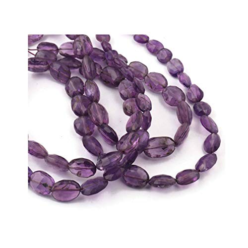 Perles ovales améthyste naturelle AAA facettées pour création de bijoux uniques