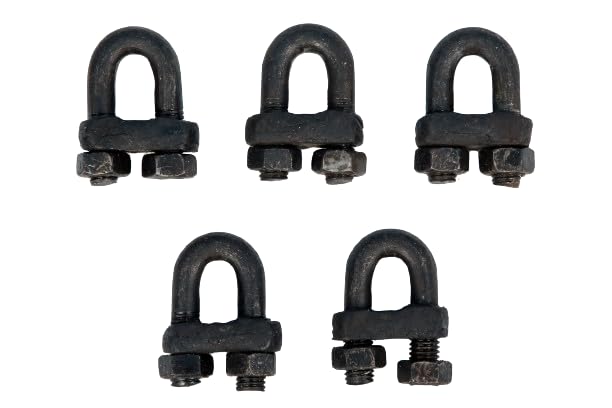 8 mm - 5 nos Wire Rope Clamps, Wire Rope Clips,Wire Rope ' U ' Bolts Mild Steel Heavy Duty Black Finish Strong and Durable-image-38