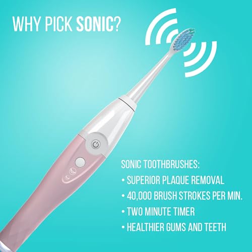 Image of Tao Clean UV Sanitizing Sonic Toothbrush and Cleaning Station, Electric Toothbrush, Dual Speed Setting, Pink Blush