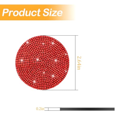 Image of Osilly Bling Car Cup Holder Coaster, Crystal Rhinestone Anti-Slip Insert Coasters, Universal 2.75 Inch Fashion Automotive Cup Mat, Car Interior Accessories Decor Gifts for Women (Red, 4PCS)