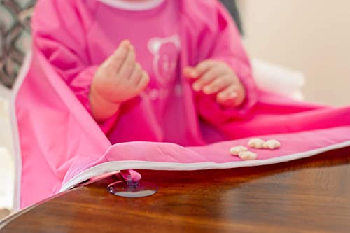 Baby Led Weaning BLW Long Sleeve Apron Bib with Suction Cups for Infant and Toddlers (Pink, 12+)3