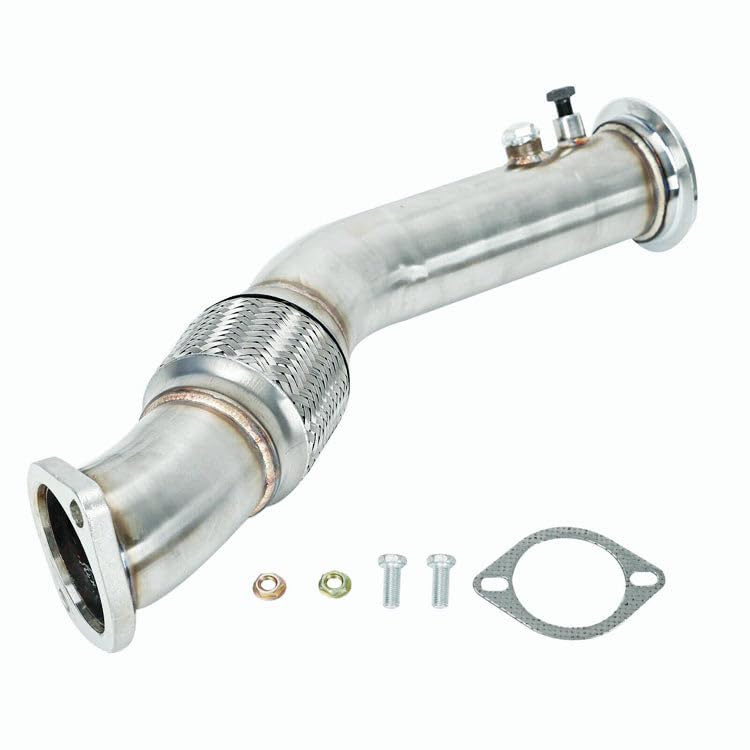 Topteng Exhaust Downpipe Adatto per BMW 3 Series M57 Diesel (E90/E91/E92 2008-2012), 5 Series M57 Diesel (E60/E61 2004-2014)