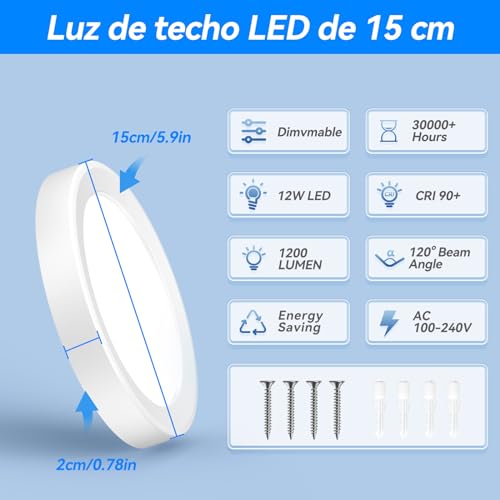 Mejores precios y opiniones de Plafones LED para baño resistente al agua que puedes comprar esta semana. 30 Imagen adicional