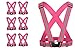 3C Products Hi Vis Adjustable Reflective Sports Safety Suspender Harness Vest for Outdoor Activities (Pink, 6)