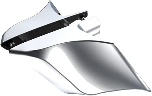 Advanblack Barracuda - Cubiertas laterales estiradas plateadas (brillantes), paneles extendidos para Harley Touring Street Glide Road Glide Electra