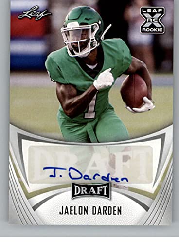 2021 Leaf Draft Autographs #BA-JD1 Jaelon Darden Auto Autograph North Texas Mean Green Official Pre NFL Draft Rookie Signature in Raw (NM or Better) Condition