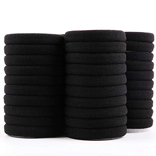 Smile freaks - Black hair band cotton rubber Black band Hair bands for women & Girls (Pack of 24)