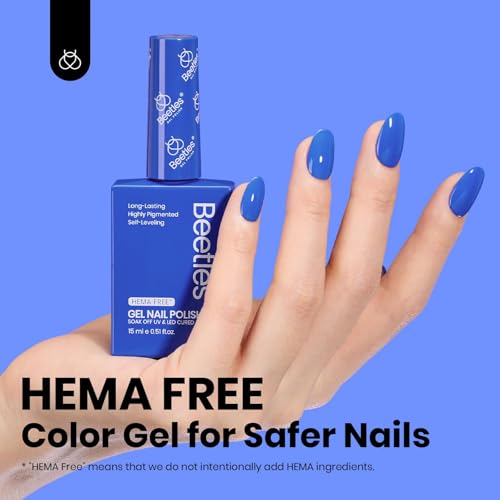 Image of Beetles Blue Gel Polish - 15ml Hema Free Abyss Halo Blue Gel Polish Soak off Uv Led Lamp Nail Art Colorful Bottle All Season Manicure Gifts for Women