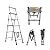 CORCI Telesladdersladder a Frame Alumifoldistep Ladder 5+6 Steps 1.7M+2M Multi Purpose Herringbladder (6+7 Steps (2M+2.3M))/a/4+5 Steps (1.4M+1.7M)