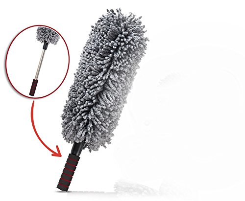 Image of NIKAVI The Best Microfiber Multipurpose Duster - Pollen Removing - Exterior or Interior Use - Lint Free - Long Unbreakable Extendable Handle